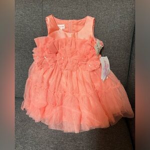 Brand new!!! Bonnie Jean blush Sleeveless Tulle Cupcake Dress; size 12 months